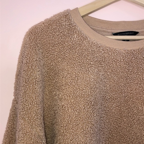 Banana Republic Tan Sherpa Crew Neck Sweater - Picture 3 of 4